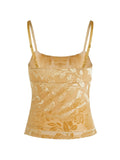velvet floral jacquard cami top with bow