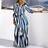 Hot Style Autumn New Fashion Long-Sleeved Print Shirt Dress Long Dress Woman-Outfit