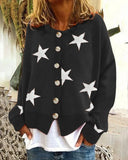 Fongt And Winter New Sweater Women's Cardigan Five-Pointed Star Single Breasted