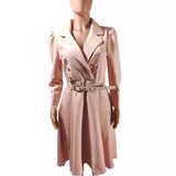 Fongt 2023 New Women's Jacket Lapel Pleated Belt Temperament Commuter