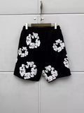 2024 New Black And Gray Printed Shorts For Men And Women With High Quality Rope Shorts-Outfit