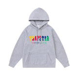 Rainbow Gradient Letter Tiger Head Printing Ins Trendy Sweater Trousers Jogging Suit-Outfit