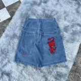 Shorts Y2K Hip Hop 2023 Original Gothic Pocket Baggy Jeans Shorts Man-Outfit