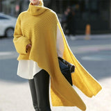 Fongt Autumn And Winter New Women's Long Sleeve Turtleneck Sweater Knit Jumper Loose