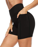 Shorts Tight Three-Point Pocket High-Waist Elastic Fitness Training Exercise Shorts-Outfit