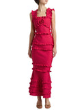 Fongt Temperament Dress Women 2025 Summer New Elegant Wind Flowers Spliced Wood Ear Design Sling