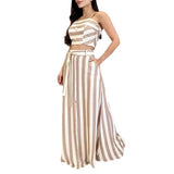 Fongt Summer New Kun Style · Fashion · Stripe Print Age Reduction Skirt Suit Female-Outfit