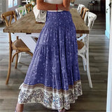 Printed Polyester Fiber Casual High Waist Long