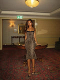 Fongt Spring And Summer New Flavy Lace Leopard Fish Bone Repair Small Fish Tail Sexy Bag Hip Dress LX0130