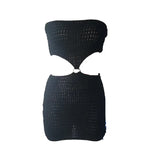 Fongt New Sexy Tight Knit Dress Strapless Skirt YF2313-Outfit