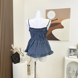 Aesthetic Fake Two Piece Plaid Print Cami Top-Outfit