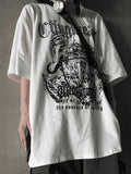 Men's Gothic Punk Shield Graphic Tee-Outfit