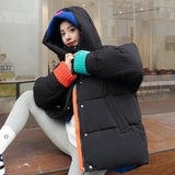 The New 2023 Winter Korean Version Of Loose Bread Clothing With Color Thickened Cotton-Padded Jacket-Outfit
