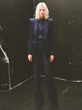 QUALITY New 2023 S/S Designer Suit Set Single Button Slim Fitting Blazer Flare Pants Suit Two Piece Sets Womens