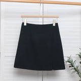 High-Waisted Open Forked-Butg Anti-Walking A-Word Short Skirt Woman 2023 Suit Fabric Thin A-Dress Skirt