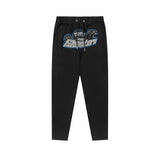 Rainbow Gradient Letter Tiger Head Printing Ins Trendy Sweater Trousers Jogging Suit-Outfit