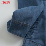 2021 Autumn Women High Quality Denim Jacket Coat With Slash Ladies Long Sleeve Loose Coat