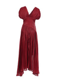 Fongt New Fashion Name Yuanfeng High-End Sense V-Neck Waist Drill Waistless Long Dress Women's Autumn And Winter