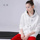 Fleece Hoodie Letter Embroidery Solid Color Loose Tracksuit With Pocket