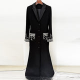 Fongt Star Fashion Heavy Industry Nails Studded Suit Dress Red Dress Fishtail Dress