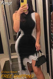 Sleeveless Asymmetrical Midi Dress Women Tie Dyed Print Party Tank Vestidos 2023 Spring Fall Night Club Clothes