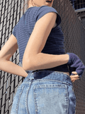 Vintage Striped Baby Crop Top-Outfit