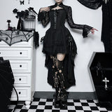 New WY23108 Autumn Dress Is Dark, Stylish, Sexy, Slim And Slim, And Goth Wears The Waist, Wears The Chest, Drags The Skirt.-Outfit