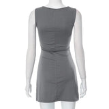 Grey Tank Mini Dress-Outfit