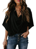 Summer V-neck Loose Half Sleeve