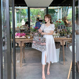 Ruffle Dress Women French Sexy Split Dress Office Lady Casual Puff Sleeve Designer Party Dress New 2023 Women's