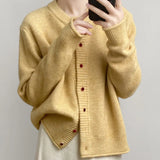 Fongt Wind Round-Neck Knitted Sweater Coat Women's Spring And Autumn Design Small Knitted Cardigan Small Bottom