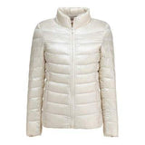 Large Size Plus Fat Down Jacket Female Light Korean Version Fashion Standing Collar Short Fat MM White Duck Down Coat Tide-Outfit