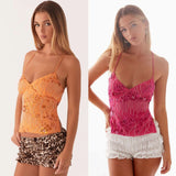 Fongt Women's 2025 Spring New Multi-Colored Suspension Vests
