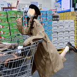 This Year Popular In The Long Style Versatile British Trench Coat Female Spring And Autumn Foreign Style Rice White Small Suit Coat-Outfit