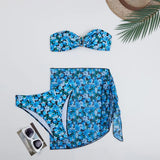 Fongt Swimsuit Female Split Metal U Bikini BIKINI Three-Piece Print