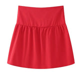 Fongt Women's New Hottie Shoulder Folds Solid Sleeveless Corset Cool One Word Collar Short