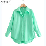 2021 Women Simply Solid Colors Breasted Poplin Shirts Office Lady Long Sleeve Slim Blouse Roupas Chic Chemise Tops