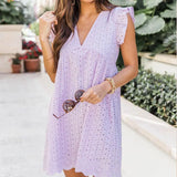 Sleeve Lace Hollow Casual