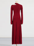Fongt Temperament Collar Dress Dress In Spring 2025 New Simple Fold Design Textured Temperament