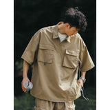 Shirt Men's Short-Sleeved Summer Tide Brand Trend Loose Big-Size Mountain Functional Tooling Shirt Half-Sleeved T-Shirt-Outfit