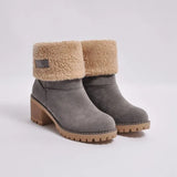 Boots Women Fur Warm Snow Boots Ladies Warm Wool Booties Ankle Boot Comfortable Shoes Casual Female Mid Calf