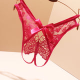 Fongt Sexy Lace Transparent Bow Open Free Off Hot Water-Soluble Flowers 2025 New Summer Trousers