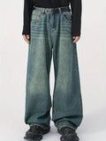 vintage upcycle baggy jeans with faded