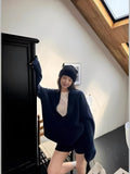 Fongt Autumn Wear A Set Of Korean Casual Lazy And Relaxed Gray Loose Knitted Shorts Two Sets Of Women