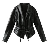 Fongt Women's Explosive Retro Casual Leather Jacket Jacket - High Quality Soft