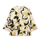 Fongt Shirt Casual Suit Spring Jacket Seven-Sleeve Loose Top Broad Leg Trousers Two Sets Of Women