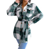 Fongt And Winter Casual Lattice Long Sleeve Strap Thick Coat Explosion Women's Clothing