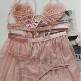 Fongt Pajamas Flower Three-Dimensional Pajamas Pentant Lovely Lovely Sexy Net纱 Ajamas Pajamas
