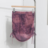 Solid Shot Tie-Dye Printing Net Yarn Rope With Folded Bag Hips Babes Short Skirt Anti-Light Repair Body Skirt