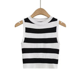 Fongt Summer New Top Sleeveless Short Knitted Vest Female C83614